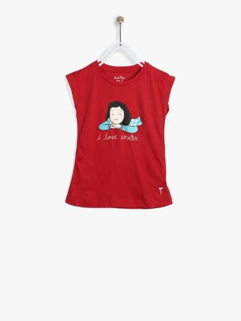 

Palm Tree Girls Red Printed Top