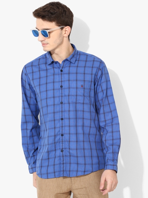 

Louis Philippe Sport Men Blue Slim Fit Checked Casual Shirt