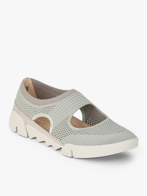 

Clarks Women Green & Off-White Textured Slip-On Sneakers