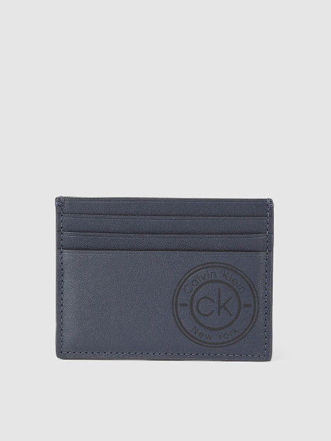 

Calvin Klein Men Navy Blue Solid Leather Card Holder