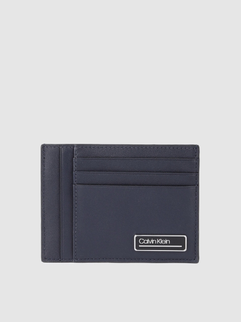 

Calvin Klein Men Navy Blue Solid Leather Card Holder