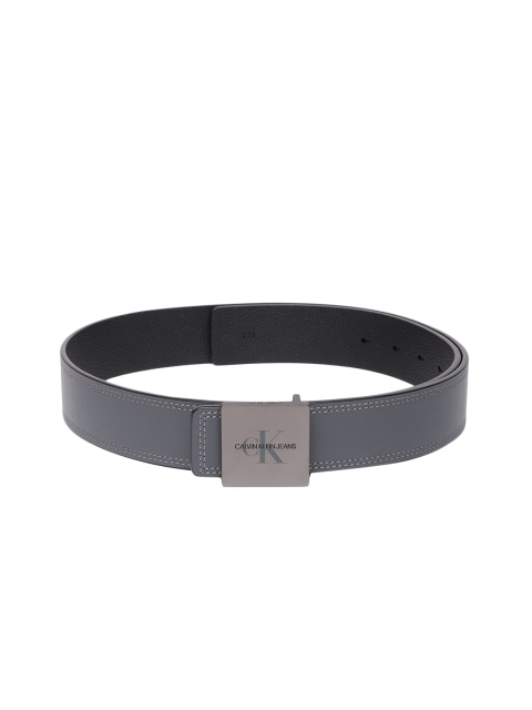 

Calvin Klein Men Grey & Black Reversible Leather Belt