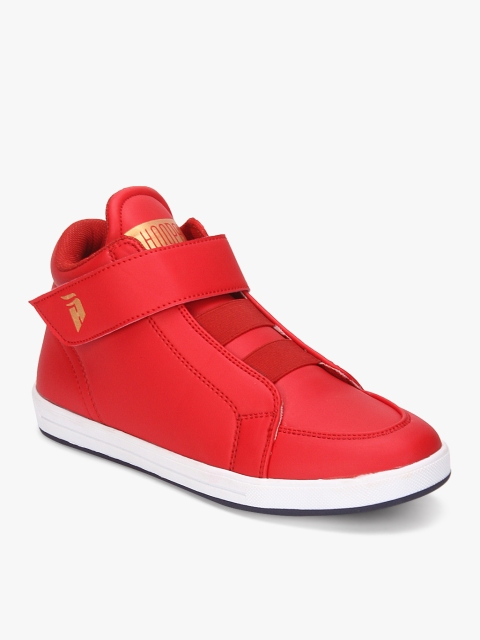 

Hoopers Boys Red Solid Synthetic Mid-Top Sneakers