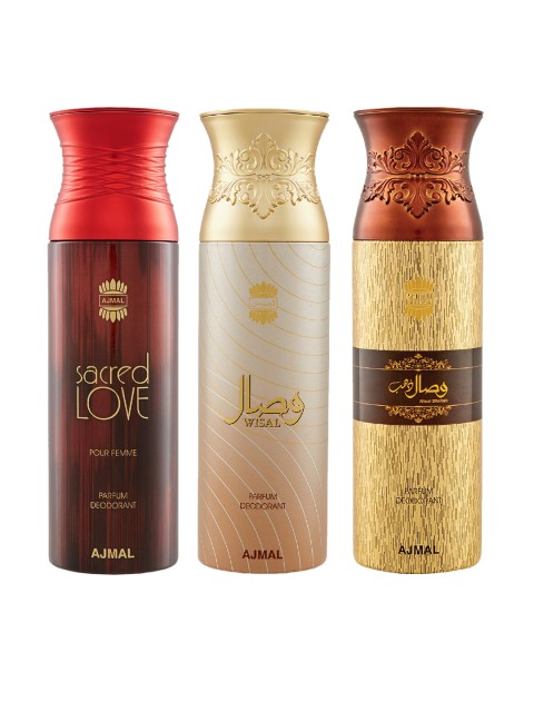 

Ajmal Unisex Pack Of 3 Deodorants 200ml each, Red