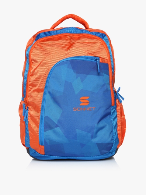 

SONNET Unisex Blue & Orange Graphic Backpack