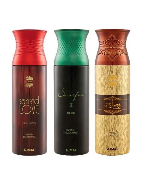

Ajmal Unisex Pack Of 3 Deodorants 200ml each, Red