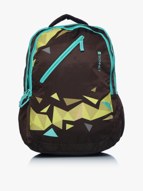 

SONNET Unisex Brown Geometric Backpack