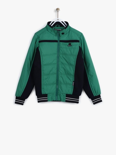 

Monte Carlo Boys Green & Navy Blue Colourblocked Puffer Jacket
