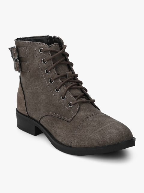 

Steve Madden Women Olive Green Solid Heeled Boots