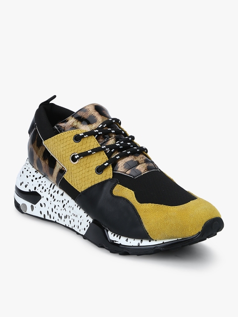 

Steve Madden Women Yellow & Black Colourblocked Sneakers