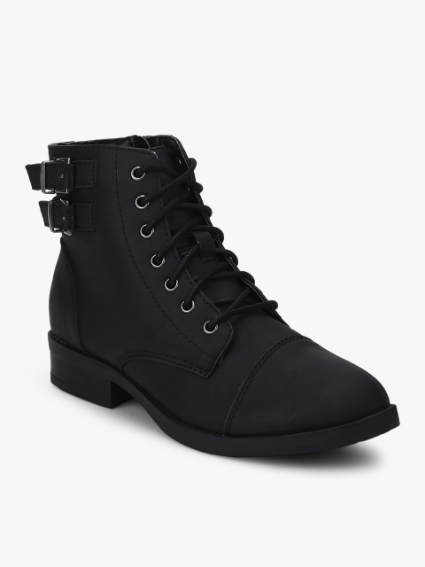 

Steve Madden Women Black Solid Heeled Boots