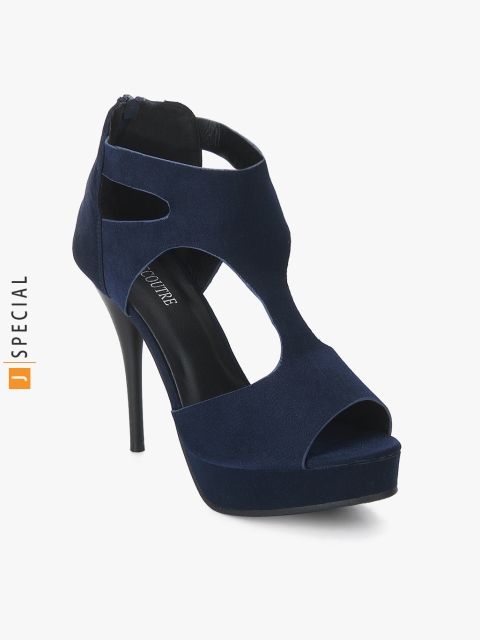 

Shoe Couture Women Navy Blue Solid Peep Toes