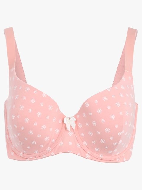 

Wacoal Pink & White Printed Underwired Lightly Padded Everyday Bra