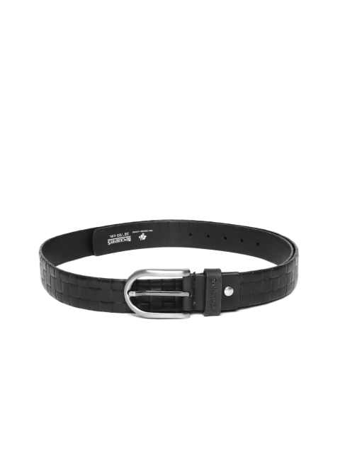 

Blackberrys Men Black Leather Textured Belt