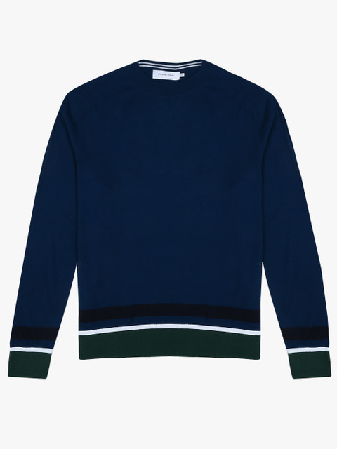 

Calvin Klein Men Blue Solid Pullover Sweater