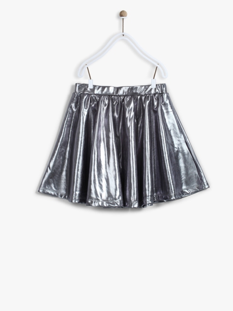 

Losan Girls Silver Solid Mini Flared Skirt