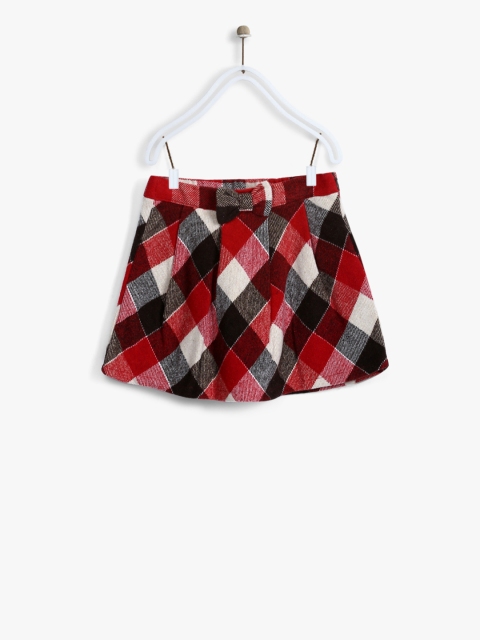 

Losan Girls Black & White Checked Mini A-Line Skirt