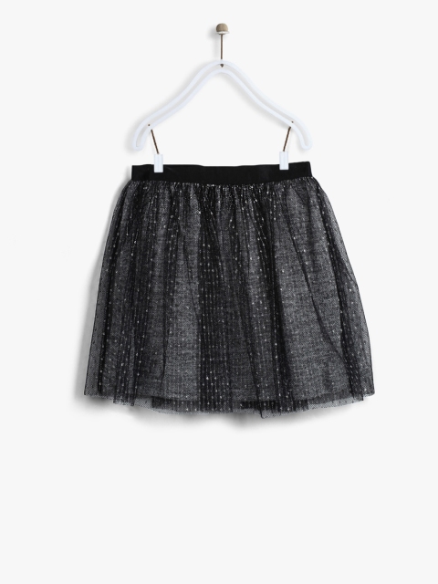 

Losan Girls Black Shimmer Tulle Flared Skirt