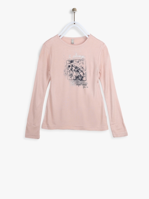 

Losan Girls Pink Printed T-shirt