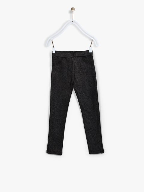 

Losan Girls Charcoal Grey Solid Treggings
