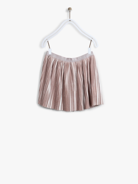 

Losan Girls Dusty Pink Accordion Pleat Velvet Finish Flared Skirt