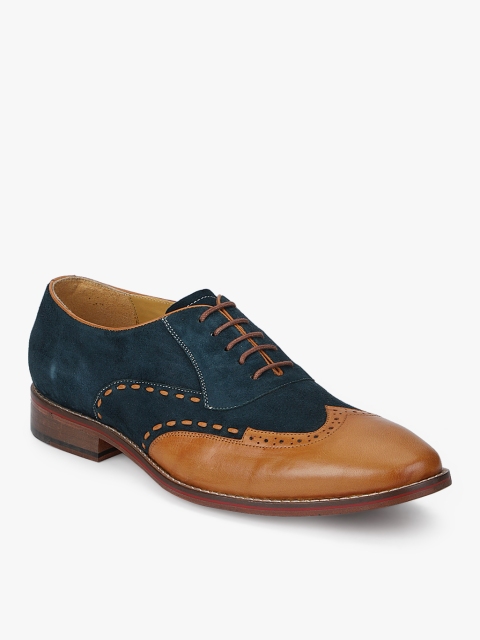 

Egle Men Navy Blue & Tan Brown Colourblocked Semiformal Oxfords