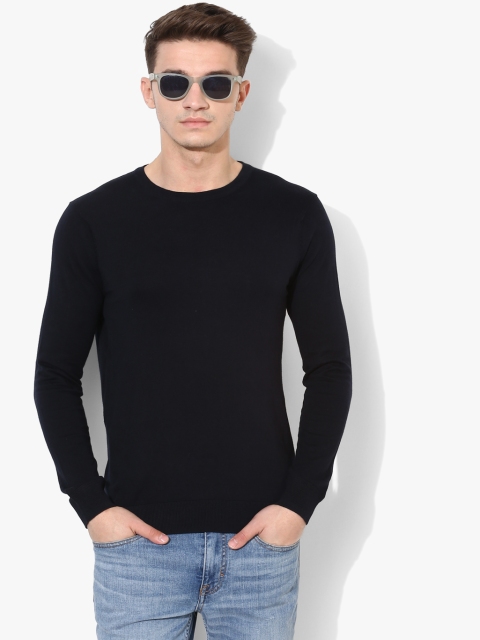 

Scotch & Soda Men Black Solid Round Neck Sweater