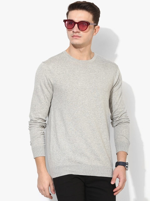 

Scotch & Soda Men Grey Melange Solid Round Neck Sweater