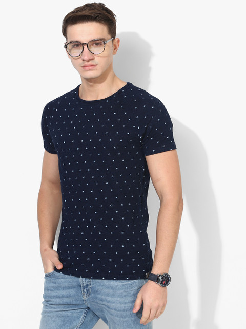 

Scotch & Soda Men Navy Blue Printed Regular Fit Round Neck T-Shirt