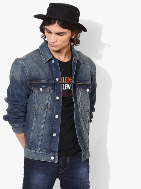

Calvin Klein Jeans Men Blue Faded Denim Jacket