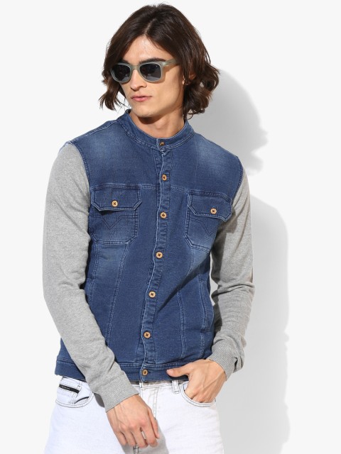

YWC Men Blue Washed Denim Jacket