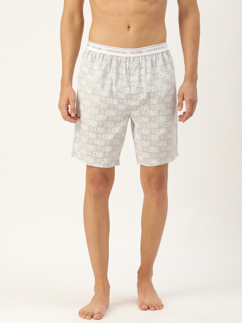 

Calvin Klein Underwear Men Grey & White Printed Lounge Shorts