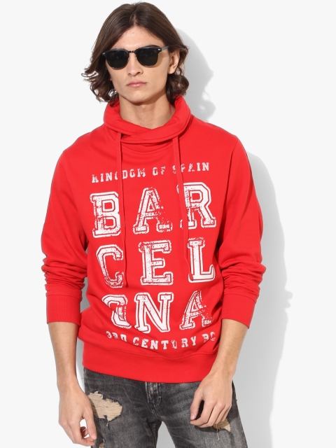 

Oxemberg Men Red & White Printed Sweatshirt