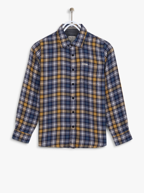 

Pepe Jeans Boys Blue & Mustard Yellow Regular Fit Checked Casual Shirt