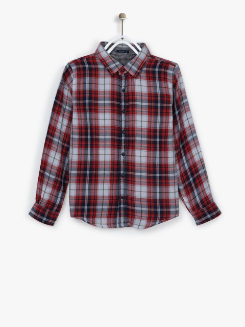 

Pepe Jeans Boys Red & White Regular Fit Checked Casual Shirt