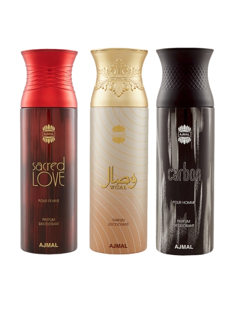 

Ajmal Unisex Pack Of 3 Deodorants 200ml each, Red