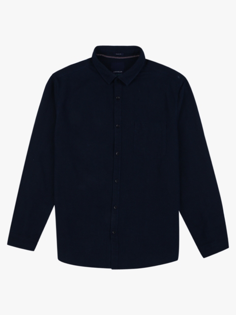 

John Miller Men Navy Blue Slim Fit Self-Design Casual Shirt