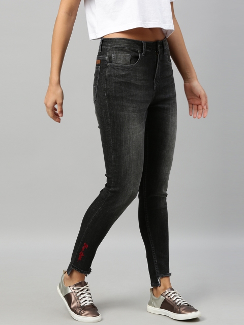 

Mast & Harbour Women Black Skinny Fit High-Rise Clean Look Stretchable Jeans