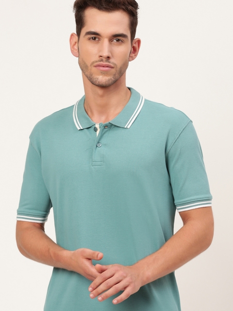 

Mast & Harbour Men Blue Solid Polo Collar T-shirt