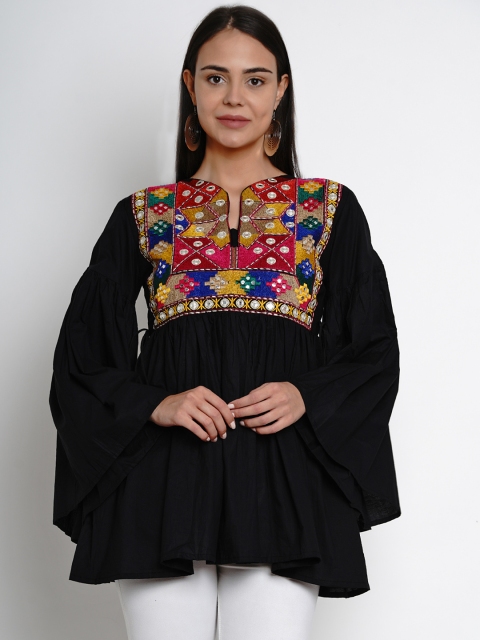 

Bhama Couture Black Embroidered Tunics