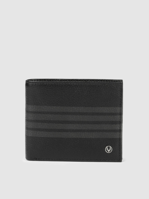 

Allen Solly Men Black Textured Two Fold Leather Wallet
