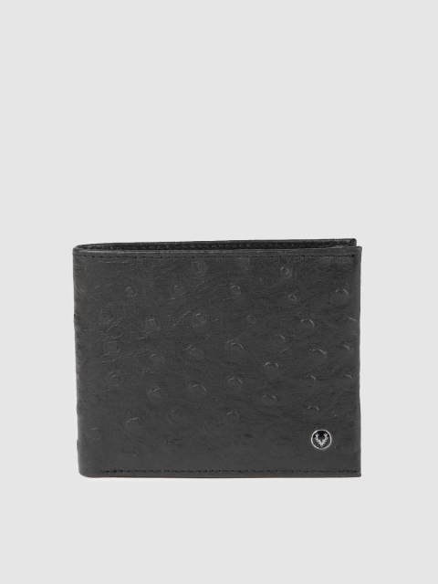 

Allen Solly Men Black Textured Two Fold Leather Wallet