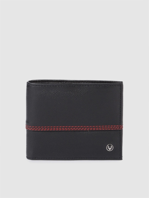 

Allen Solly Men Black Solid Two Fold Leather Wallet