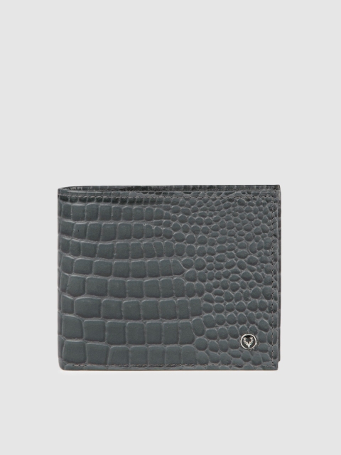 

Allen Solly Men Grey Textured Two Fold Leather Wallet