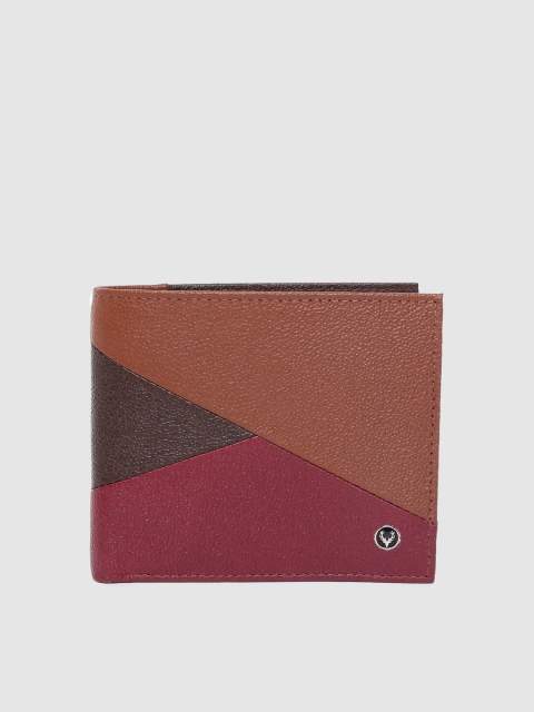 

Allen Solly Men Brown & Maroon Colourblocked Genuine Leather Two Fold Wallet