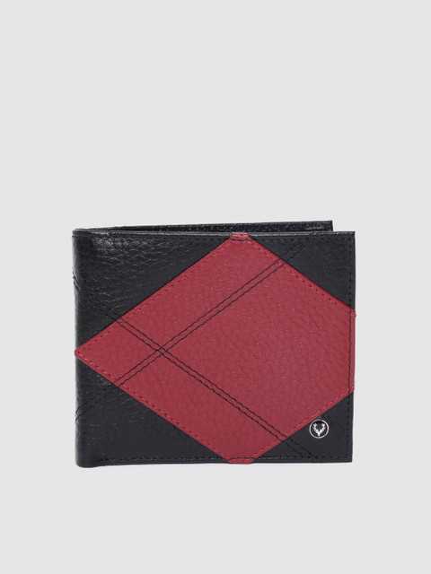 

Allen Solly Men Black & Red Colourblocked Leather Two Fold Wallet