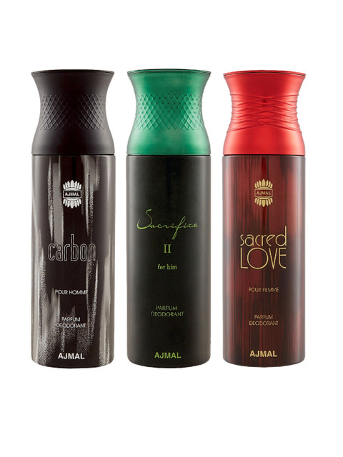 

Ajmal Unisex Pack Of 3 Deodorants 200ml each, Red