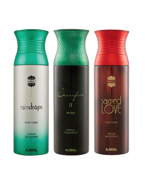 

Ajmal Unisex Pack Of 3 Deodorants 200ml each, Red