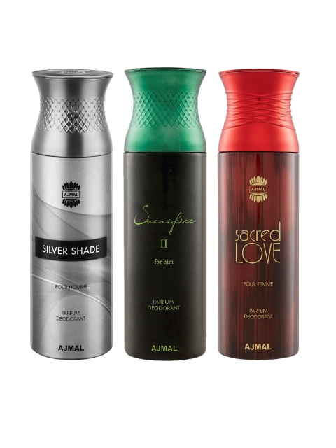 

Ajmal Unisex Pack Of 3 Deodorants 200ml each, Red