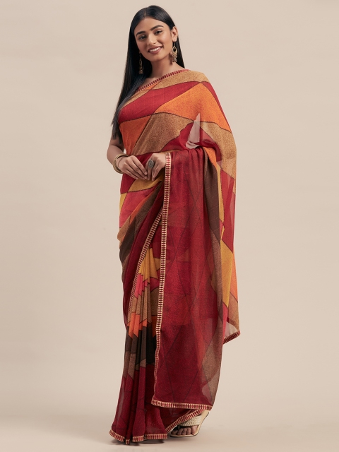 

KALINI Multicoloured Printed Poly Georgette Saree, Multi